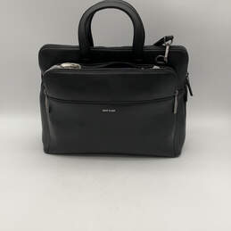 Womens Black Leather Outer Pockets Adjustable Strap Laptop Messenger Bag