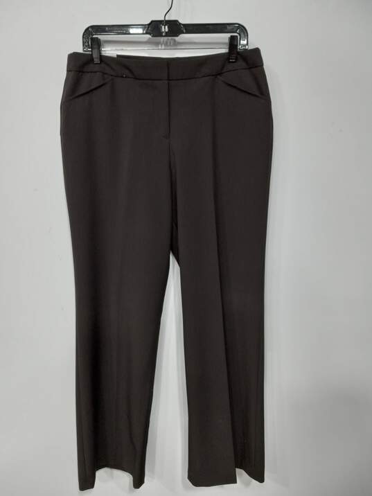 Nicole Miller Dark Chocolate Trousers Women's Size 12 image number 1