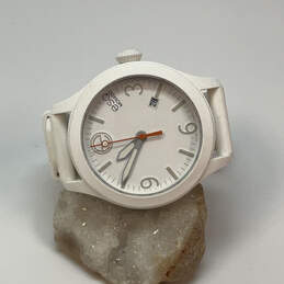 Designer ESQ Movado Swiss Quartz White Stainless Steel Analog Wristwatch