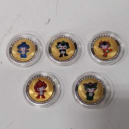 Beijing 2008 Olympic Games Fuwa Mascots Gold-Plated Commemorative Medallion Set alternative image