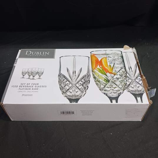 Dublin Crystal Set of Four Glass Cups IOB image number 6