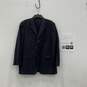 Mens Navy Blue Wool Notch Lapel Single-Breasted Blazer Size 44R With COA image number 1