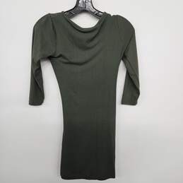 CAPELLA Green Side Ruched 3/4th Sleeve Mini Dress alternative image