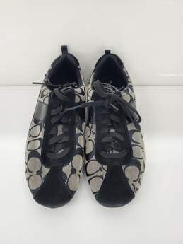 Women Coach Devin Black Suede Canvas Shoes Size-8 used