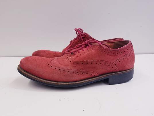 Ted Baker Suede Oxford Wingtip Shoes Red 8 image number 3