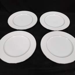 8pc Style House Fine China Brocade Pattern Dinner Plates & Salad Bowls alternative image