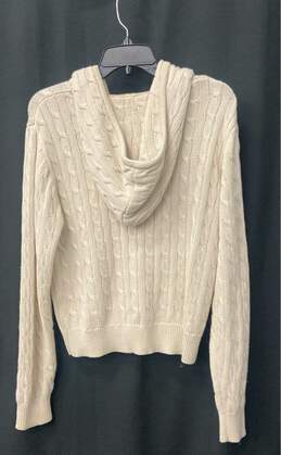 Brandy Melville Women's Beige Zip Up Cable Knit Sweater - Size SM alternative image