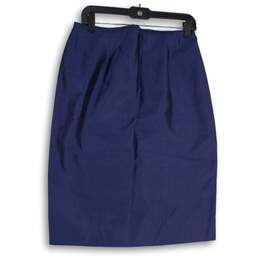 NWT Dana Buchman Womens Blue Flat Front Back Zip Straight & Pencil Skirt Size 12