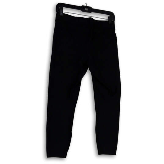 Womens Black Flat Front Elastic Waist Pull-On Ankle Leggings Size L image number 1