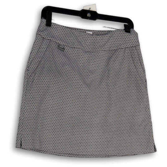 Womens White Black Printed Slash Pocket Flat Front Short A-Line Skirt Sz 6 image number 1