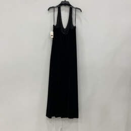 NWT Womens Black Beaded Pageant Sleeveless Halter Neck Maxi Dress Size 16W alternative image