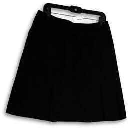 Womens Black Regular Fit Flat Front Pull-On A-Line Skirt Size 10