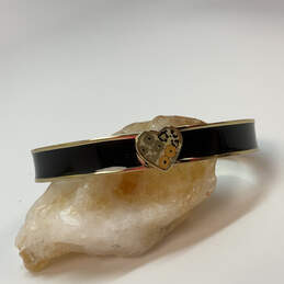 Designer Vera Bradley Gold-Tone Black Enamel Classic Hinged Bangle Bracelet