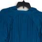 Cable & Gauge Womens Blue Pleated Tie Neck Long Sleeve Blouse Top Size XL image number 4