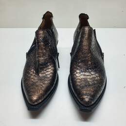 Frye Snake Print Zip Leather Ankle Boots Size 9 alternative image