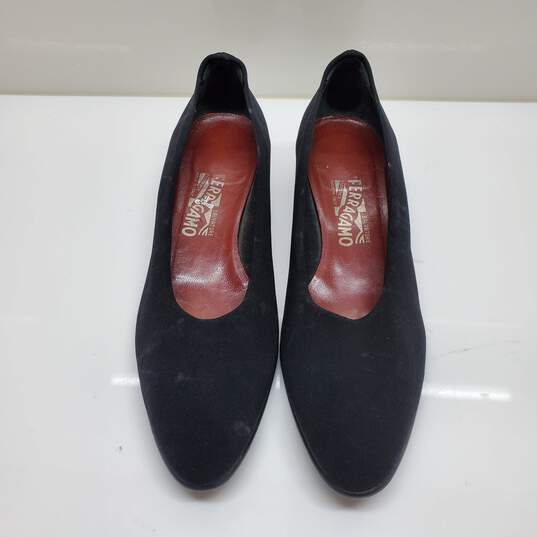 Salvatore Ferragamo Black Slip On Wedge Shoes WM Size 8.5 B image number 1