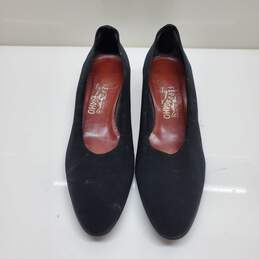 Salvatore Ferragamo Black Slip On Wedge Shoes WM Size 8.5 B