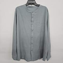 Plain Cotton Mandiran Collar Button Up Shirt
