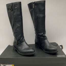NIB Kenneth Cole Reaction Womens Black Side Zipper Tall Riding Boots Size 9