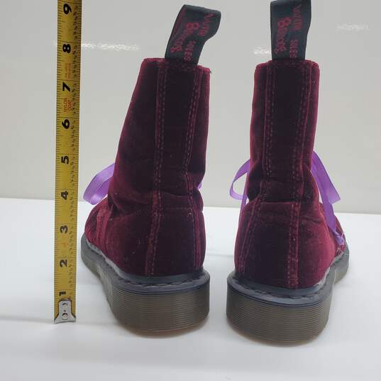 Dr. Martens Red Velvet Boots for Women Sz 8 image number 3