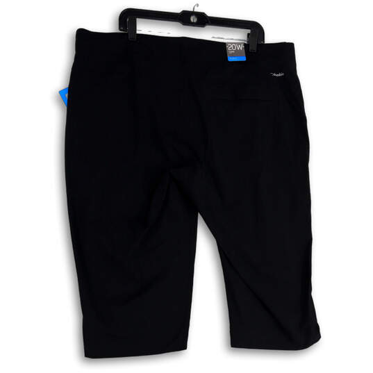NWT Womens Black Active Fit Slash Pocket Drawstring Capri Pants Size 20W image number 2