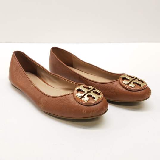 Tory Burch Leather Ballet Flats Brown 6 image number 3