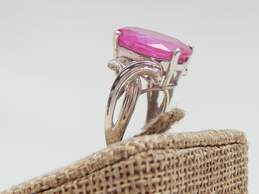 10K White Gold Pink Sapphire & Diamond Accent Cocktail Ring 5.9g