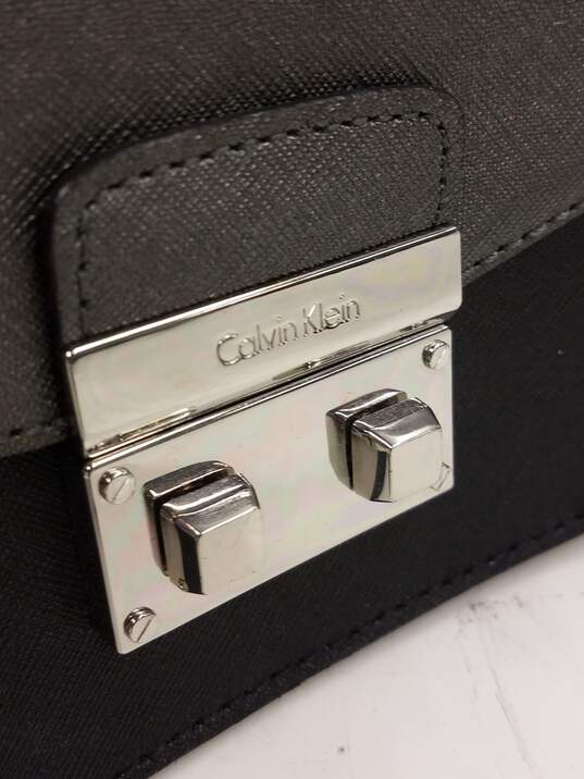 Calvin Klein Saffiano Leather Mini Push Lock Crossbody Black image number 3