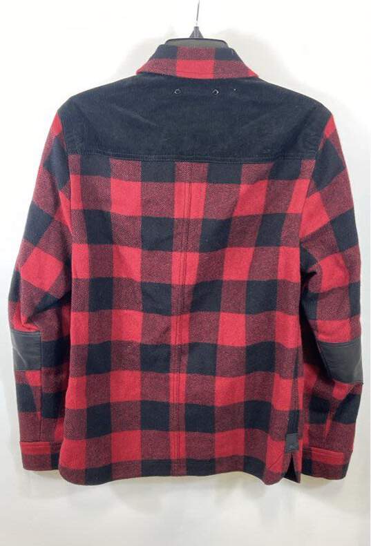 Coach Men Red Plaid Wool Jacket Shirt - Size Small image number 2