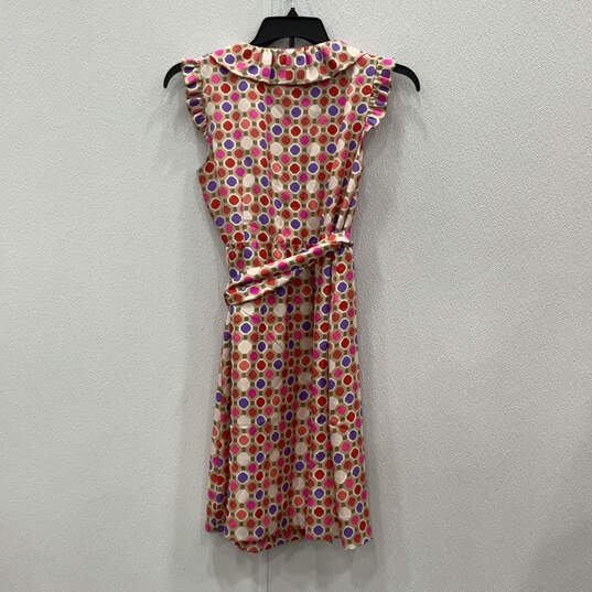 Womens Multicolor Geometric Print Sleeveless V-Neck Wrap Dress Size 6 image number 2