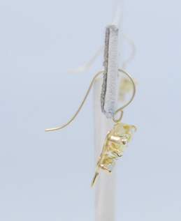 14K Yellow Gold Cubic Zirconia Dragonfly Drop Earrings 1.2g alternative image