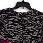 NWT Womens Gray Pink Animal Print V-Neck Long Sleeve Pullover Sweater Sz L image number 4