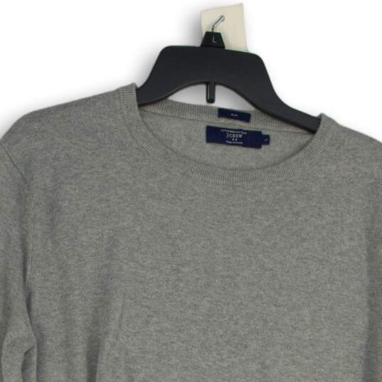 J. Crew Mens Gray Knitted Round Neck Long Sleeve Pullover Sweater Size Large image number 3