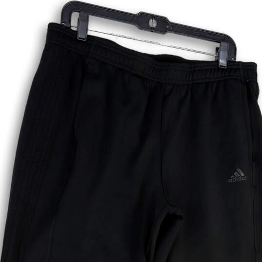 Mens Black White Flat Front Pull-On Yoga Training Capri Pants Size XL image number 3