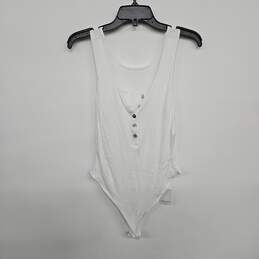 White Sleeveless Button Up Bodysuit