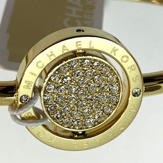 NWT Designer Michael Kors Gold-Tone Clear Rhinestone Cuff Bracelet W/ Bag image number 3
