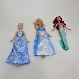 Lot of 3 DIsney Princess Barbies Cinderella & Little Mermaid