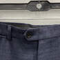 Mens Blue Flat Front Slash Pockets Regular Fit Straight Leg Dress Pants image number 3