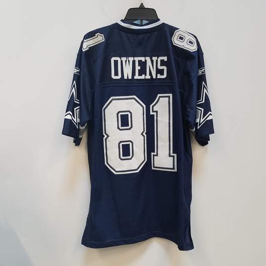 Reebok Mens Blue Dallas Cowboys Terrell Owens#81 Football NFL Jersey Size M image number 2