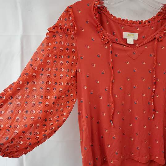 Anthropologie Maeve Red Blouse Top Women's SP image number 2