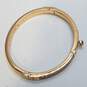 Michael Kors Gold Tone Crystal Hinged Bangle 7 5/8inch Bracelet 23.0g image number 3