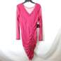 Bebe Women Pink Mesh Ruched Dress L NWT image number 1