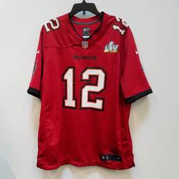 Mens Red Tampa Bay Buccaneers Tom Brady #12 Pullover NFL Jersey Size XL