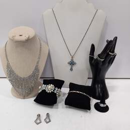 Bundle of Faux Silver Costume Jewelry