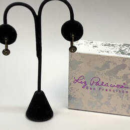 Designer Liz Palacios Colorful Rhinestone Lever Back Earrings With Box