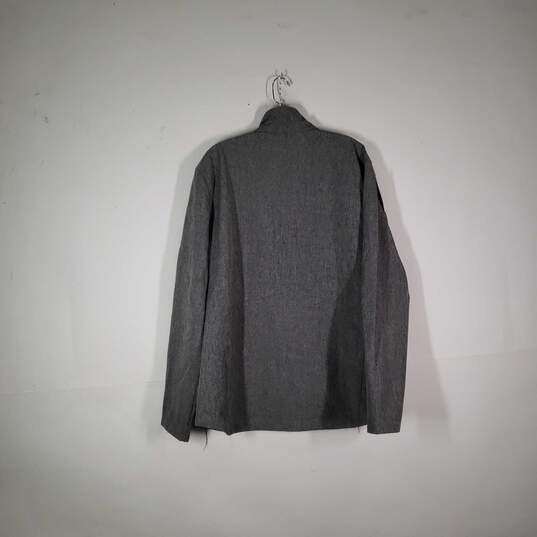 Mens Mock Neck Long Sleeve Zipper Pockets Full-Zip Puffer Jacket Size XL image number 2