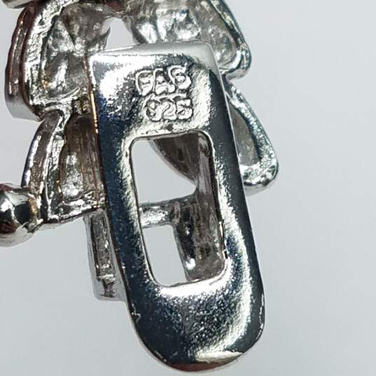 FAS Sterling Silver Melee Diamond Leaf Shaped High Polished Link 7in Bracelet 18.3g image number 7