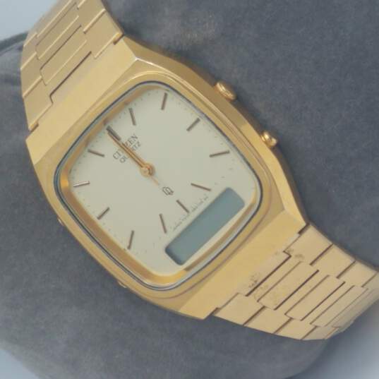 Citizen T010-085105SU Ana-Digi Vintage Gold Tone Watch image number 4
