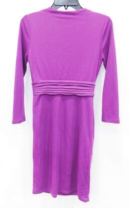 BCBG MAXAZRIA Purple V-Neck Crossover Long Sleeve Dress Size XS alternative image
