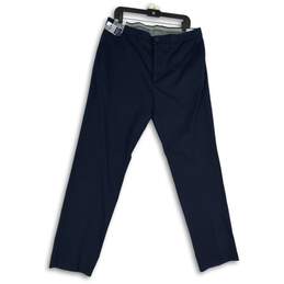 NWT Haggar Mens Blue Flat Front Iron Free Straight Fit Khakis Pants Size 36x34